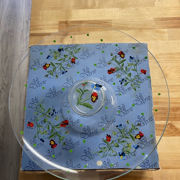 Vintage Pansy Joli Serre Footed Cake Stand - Picture 3 of 3